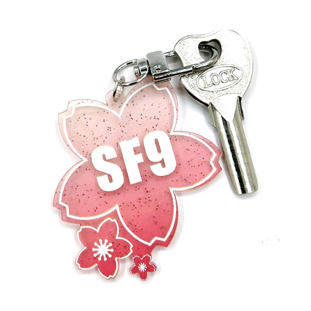 Wholesale Clear Acrylic Key Chain Customized Printed Promotional Keyrings