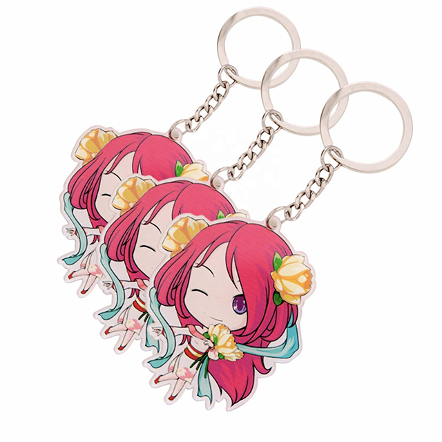 High Quality Custom Cute Anime Keychains Sublimation Keyring