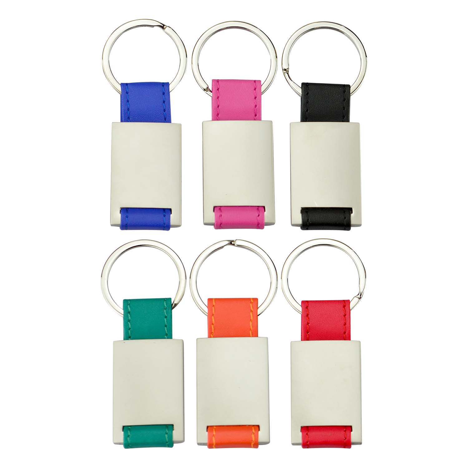 Custom Colorful Blank Pu Leather Key Chain Metal Ring Holder Keychain With Logo