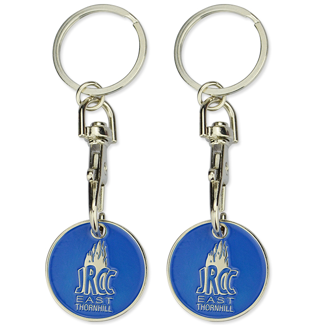 High Quality Custom Logo Keyring Trolley Insert Token Coin Keychains