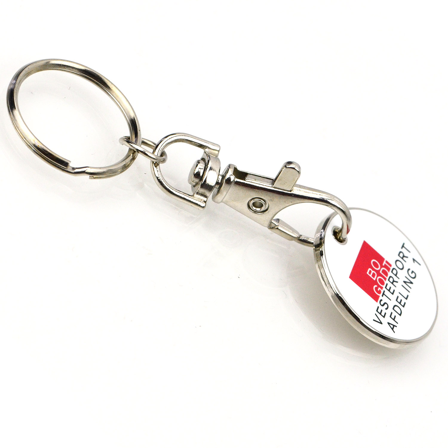 Promotional Wholesale Custom Metal Supermarket Shopping Cart Token Trolley Coin Keychain