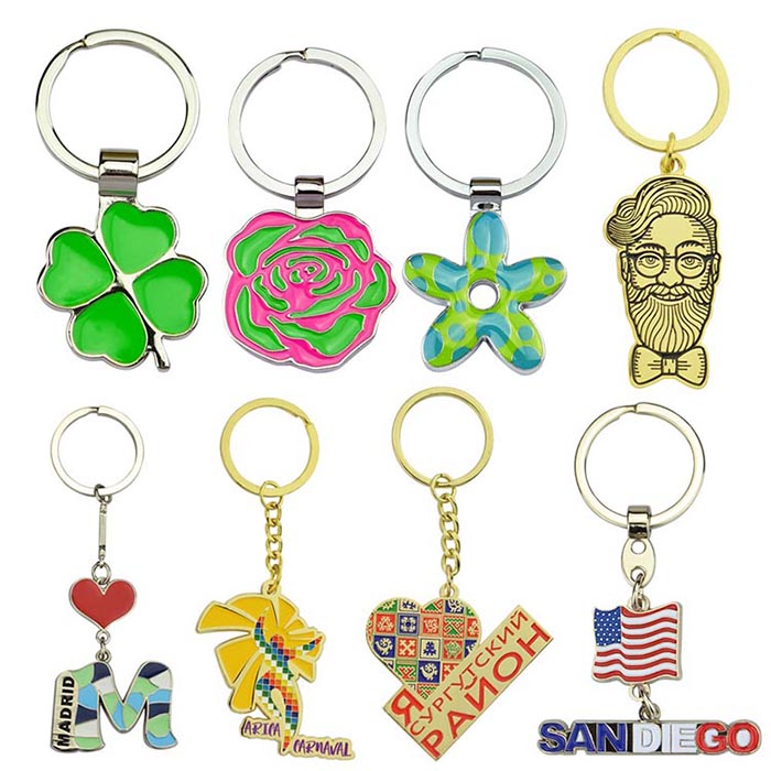 Wholesale Factory Custom Metal Cute Keyrings Key Chain Cute Keychains