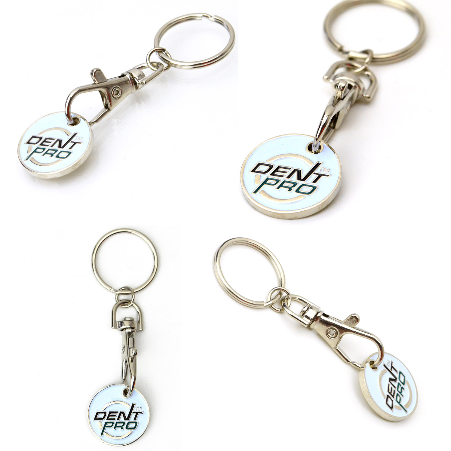 Manufacturer Customized Metal Token Trolley Coin Holder Keychain With Logo