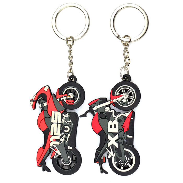 Factory Design Custom Pvc Rubber Logo Key Chain Motorcycle Keychain