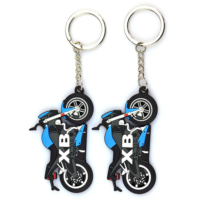 Factory Design Custom Pvc Rubber Logo Key Chain Motorcycle Keychain