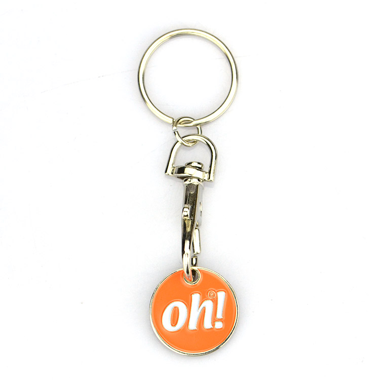 Wholesale Metal Trolley Coin Holder Keychain Shopping Cart Token Keyring