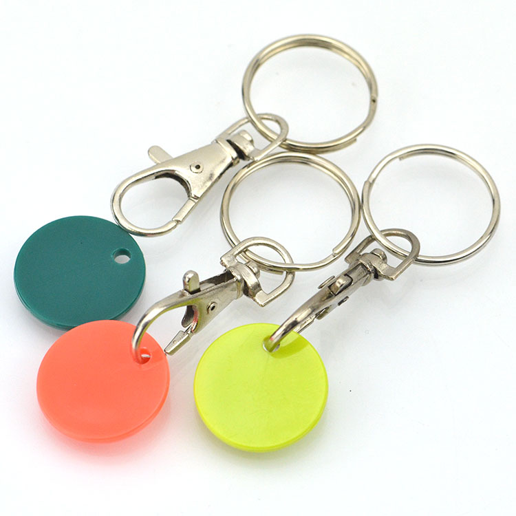 Wholesale Promotional Key Ring Plastic Trolley Coin Key Chain Custom Logo