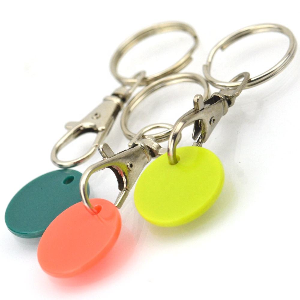 Wholesale Promotional Key Ring Plastic Trolley Coin Key Chain Custom Logo