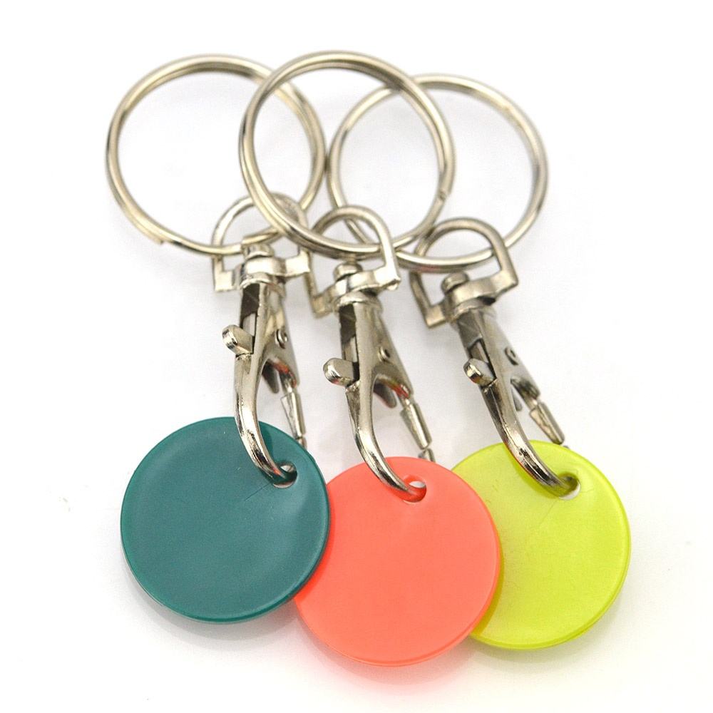 Wholesale Promotional Key Ring Plastic Trolley Coin Key Chain Custom Logo