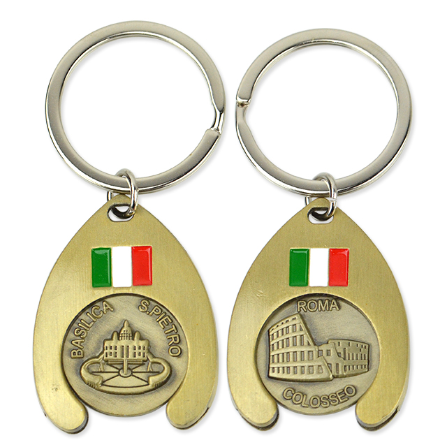 Artigifts Personalized Metal Keyring Coin Holder Tokens Key Chain Custom Logo