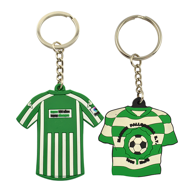 Promotion Gift Football T Shirt Design Keyring PVC Keychain Sports Souvenir