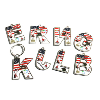 Factory Wholesale Custom Metal Key Chain Letter Keychain Enamel Keyring