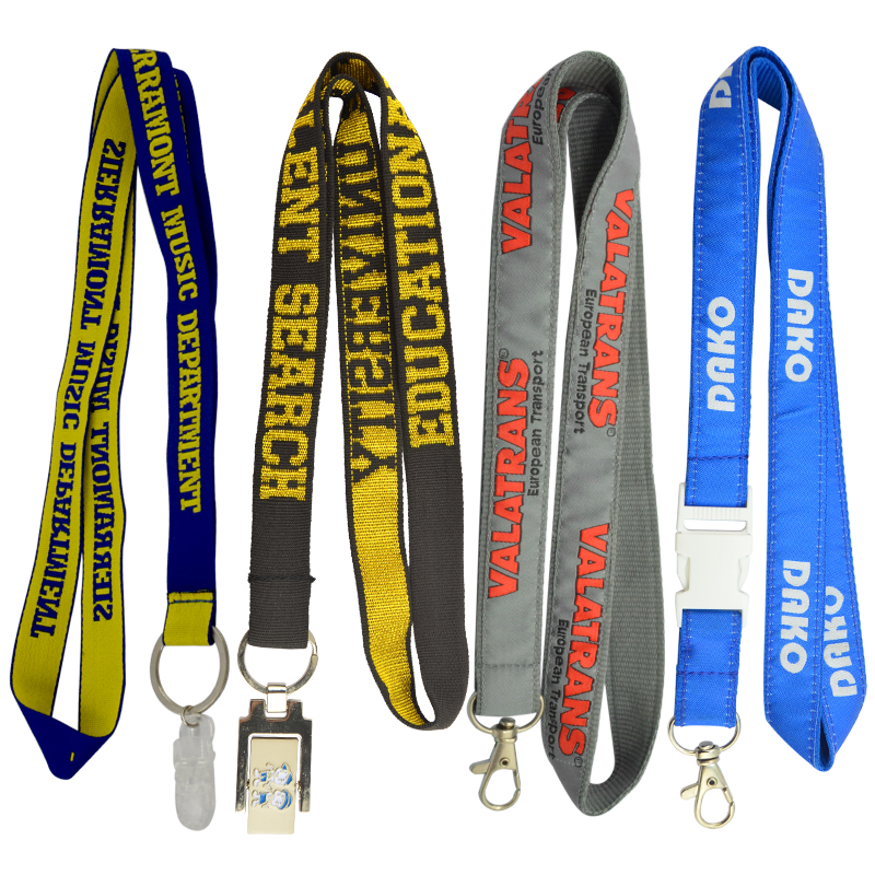 Personalized Luxury Woven Keychain Lanyards Nylon Neck Lanyard With Metal Clip