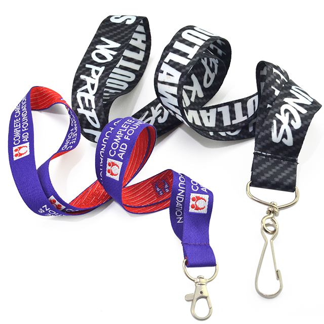 Personalized Luxury Woven Keychain Lanyards Nylon Neck Lanyard With Metal Clip