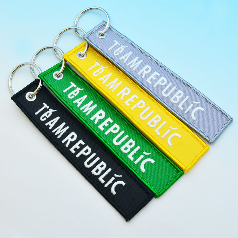 High Quality Colorful Keyring Embroidered Key Chain Custom Logo For Promotional Gifts