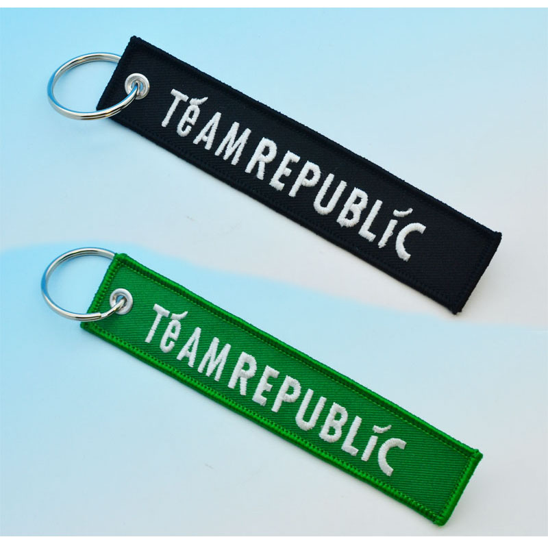 High Quality Colorful Keyring Embroidered Key Chain Custom Logo For Promotional Gifts