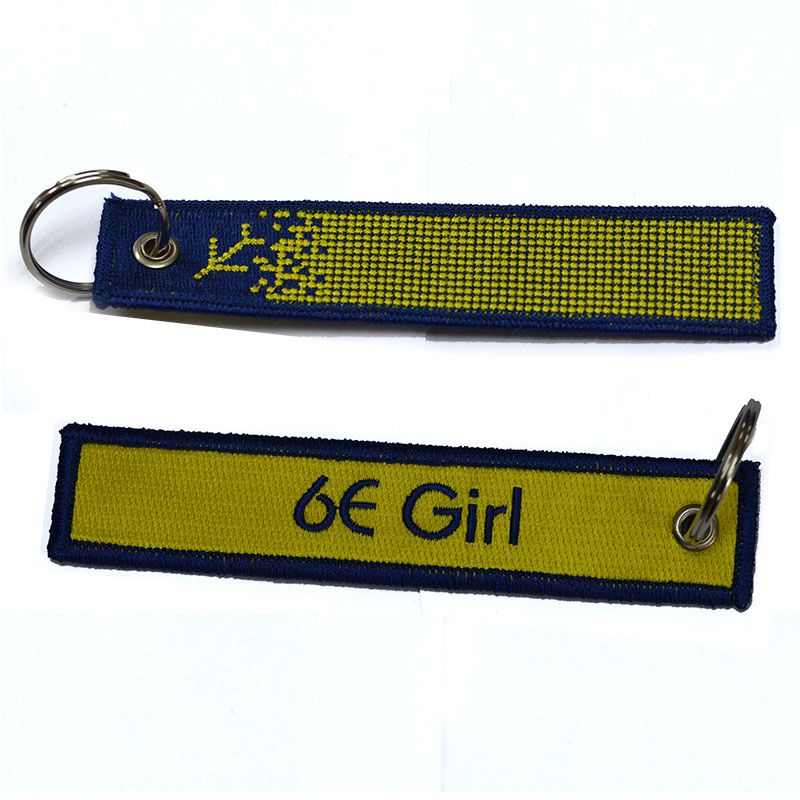 Custom Double Sides Car Keyring Fabric Embroidered Keychain Patch Key Chains