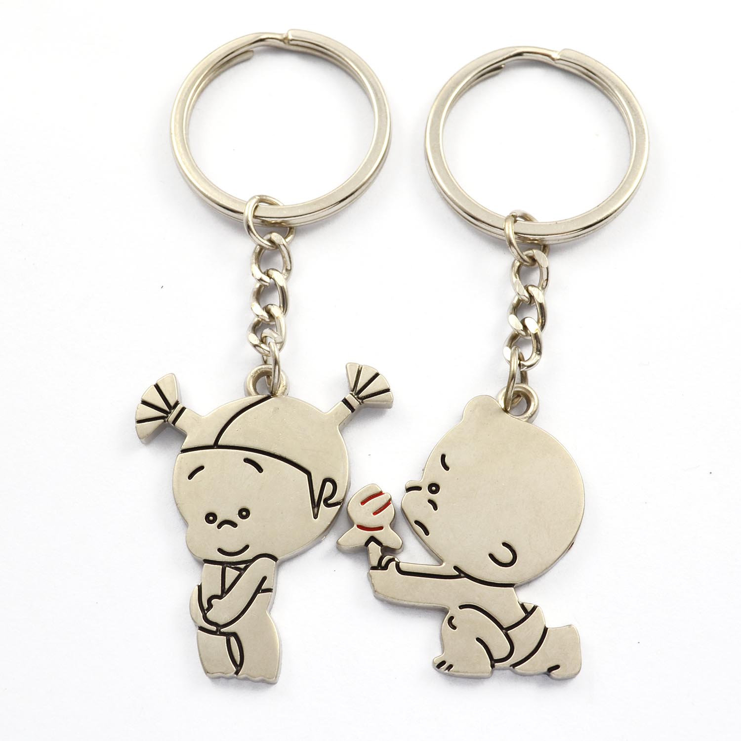 High Quality Keychain Heart Magnetic Kissing Anime Boy And Girl Custom Couple Key Chain