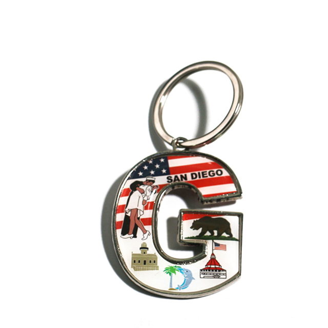 Factory Wholesale Custom Metal Key Chain Letter Keychain Enamel Keyring