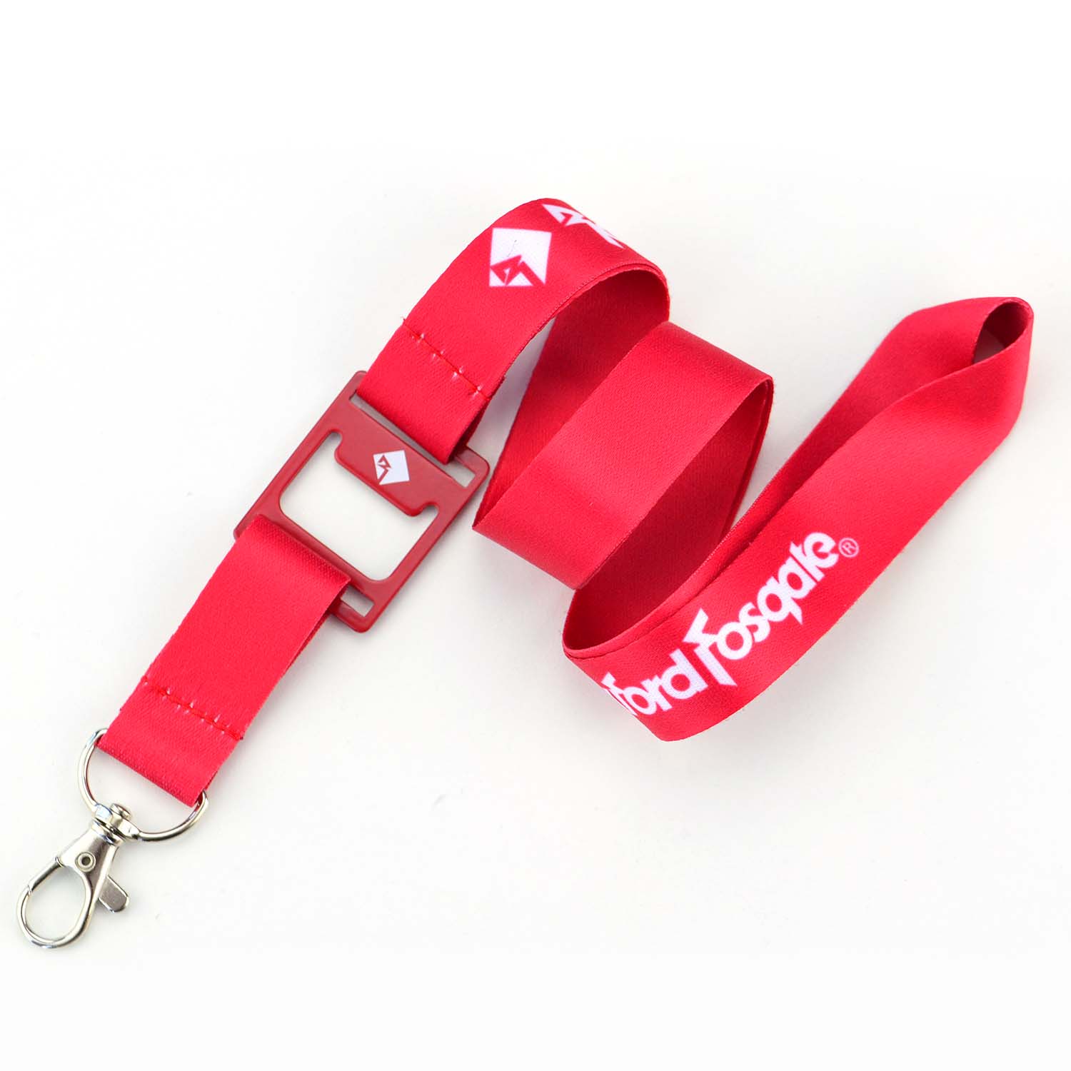 Wholesale Polyester Red Breakaway Neck Lanyard With Id Card Holder Fashion Lanyards