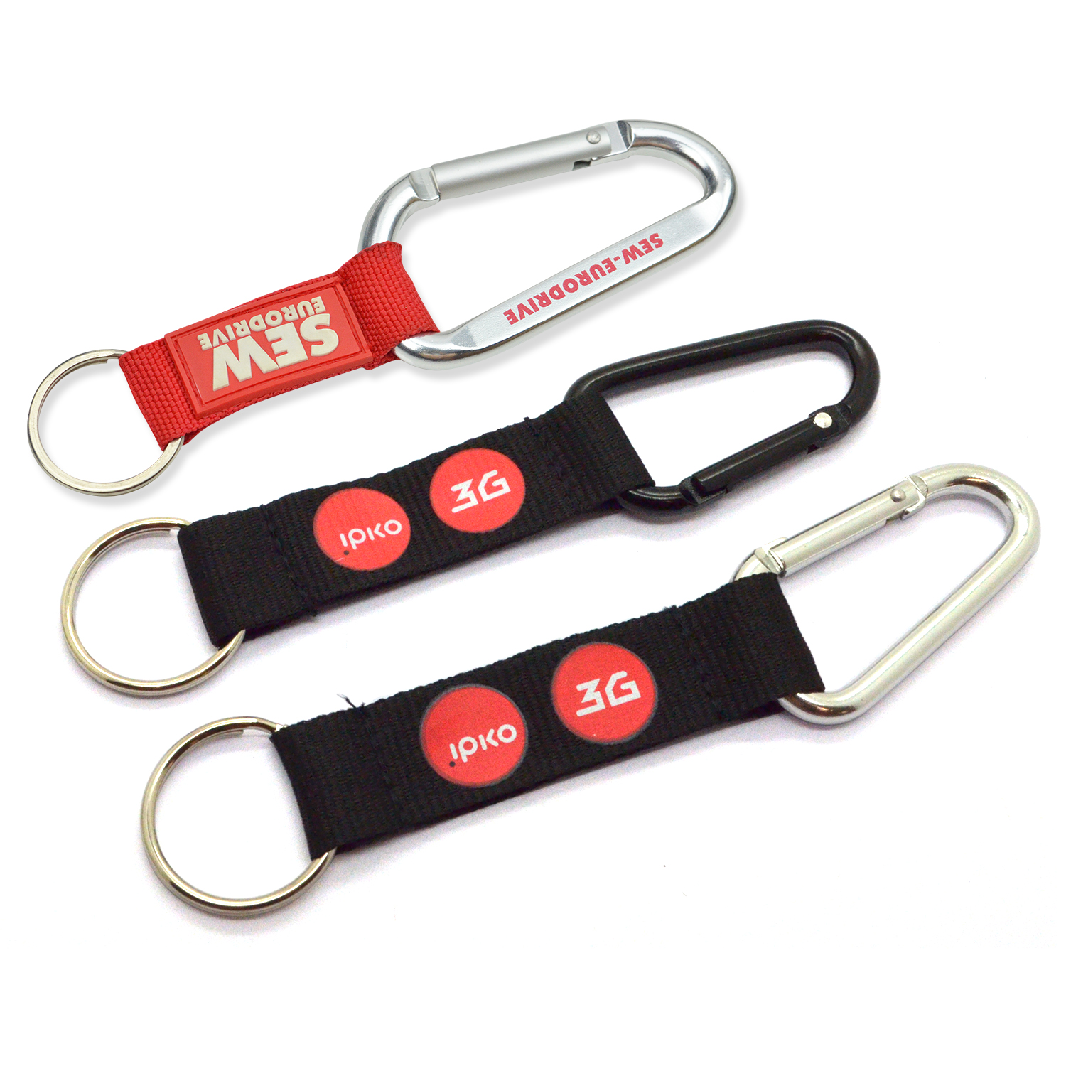 Personalized Luxury Carabiner Keychain Short Strap Lanyard Key Chain With Custom Logo