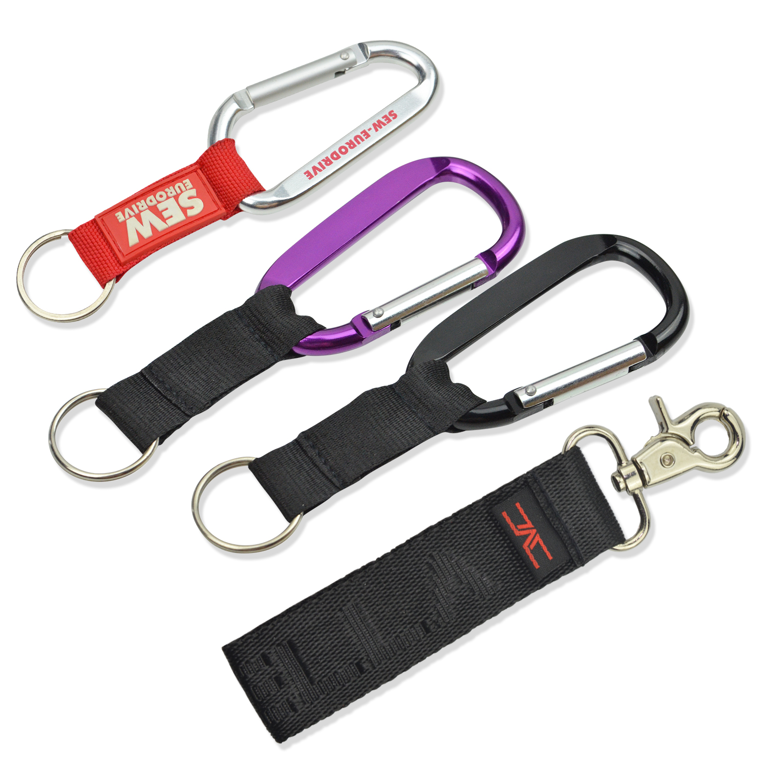 Personalized Luxury Carabiner Keychain Short Strap Lanyard Key Chain With Custom Logo