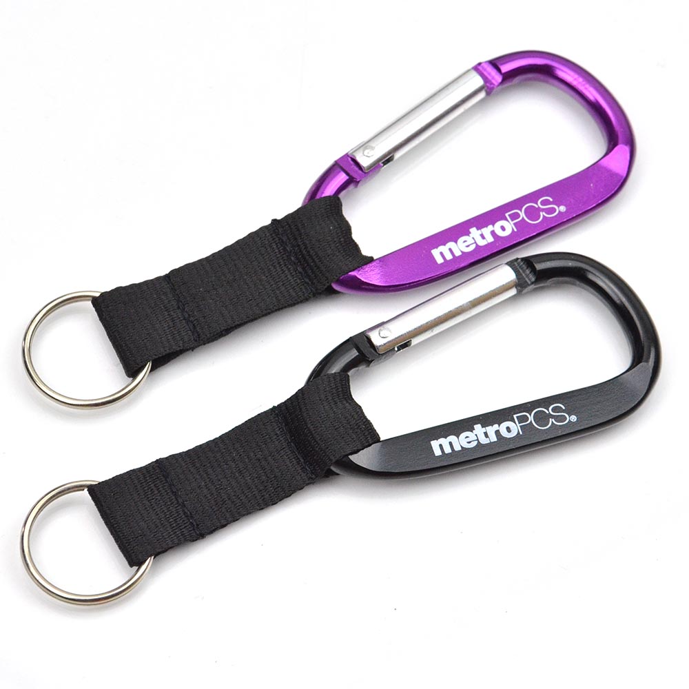 High Quality Carabiner Short Lanyard Polyester Wrist Lanyards Keychain Custom Promotional Gifts