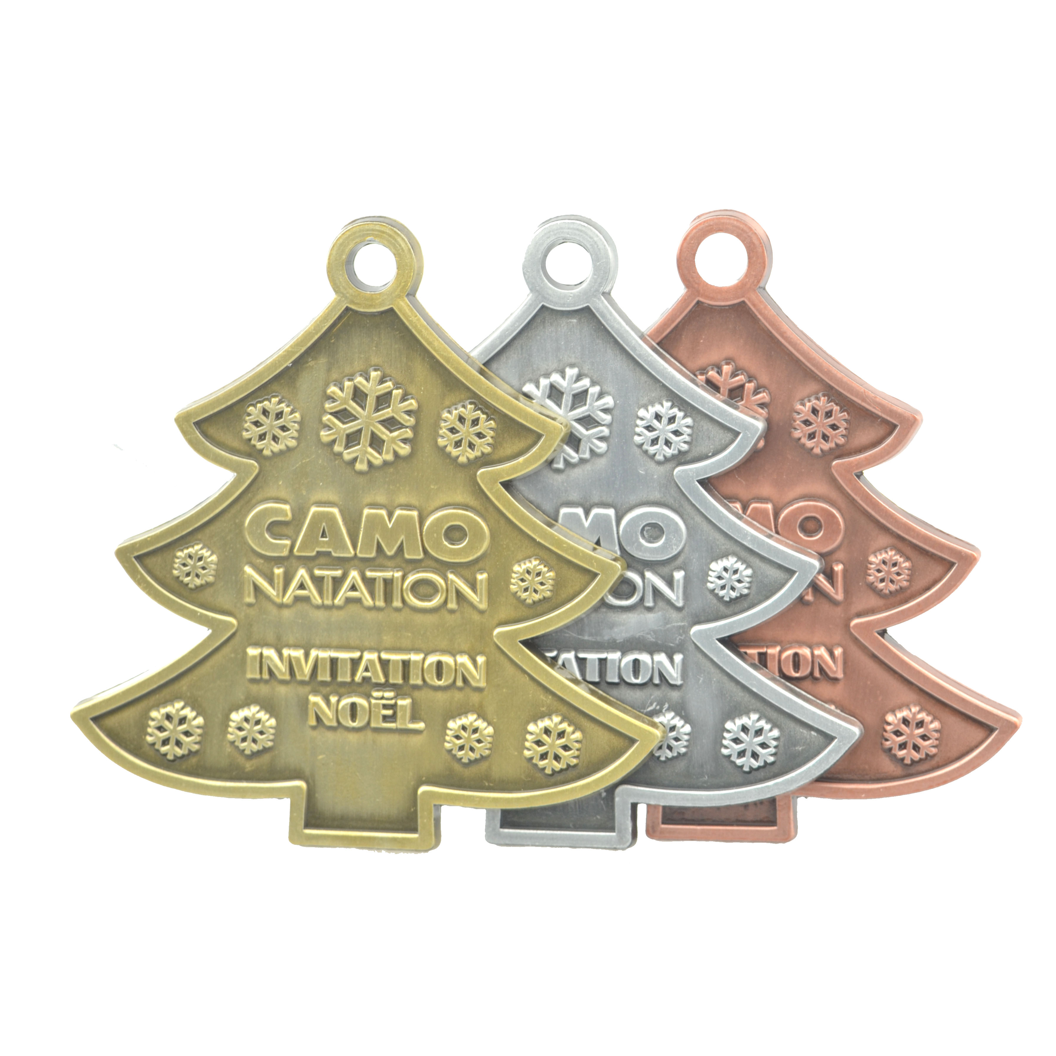 No Minimum Medals Manufacture Design Christmas Tree 2D Marathon Sport Medal For Awards