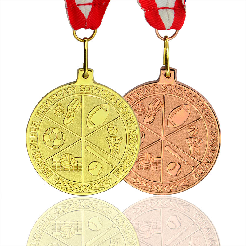 Factory Free Design Custom Metal Medal Antique Gold Silver Bronze Award Marathon Running Medals