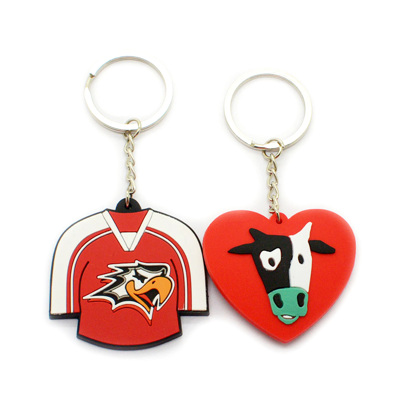 Manufacturers Custom PVC Keychain 2D Durable Silicone Keychains Rubber Keyrings