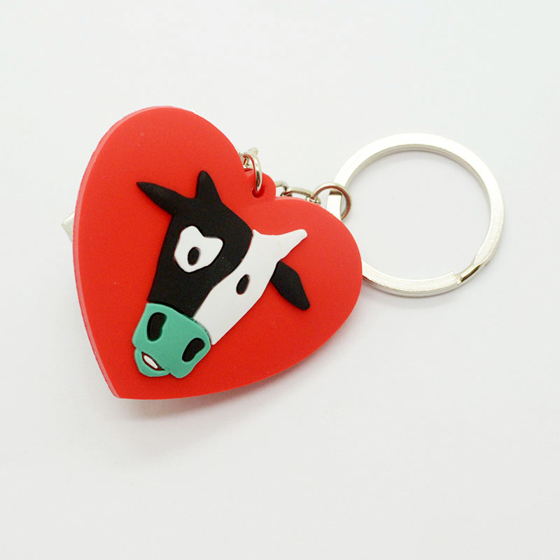 Manufacturers Custom PVC Keychain 2D Durable Silicone Keychains Rubber Keyrings