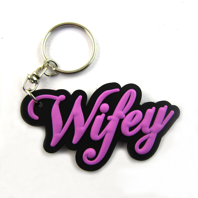 Wholesale Promotional Pvc Keychains Custom Designer Silicone Letter Key Chain Ring Rubber