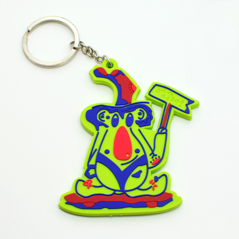 Custom High Quality Cartoon Rubber Keychain PVC Keyring With Logo For Key