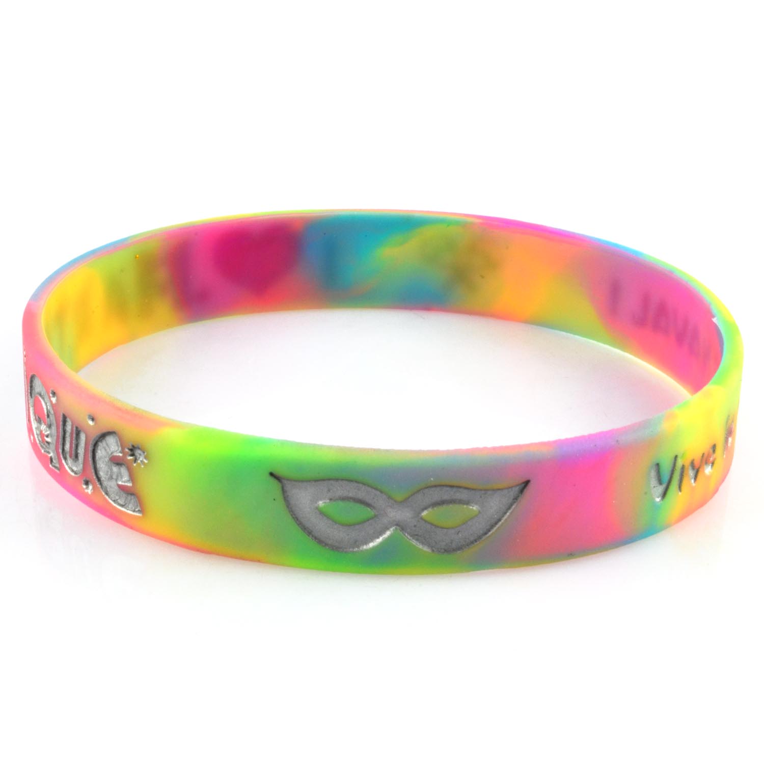 Customized Logo Silicone Bracelets Rubber Blister Mix Color