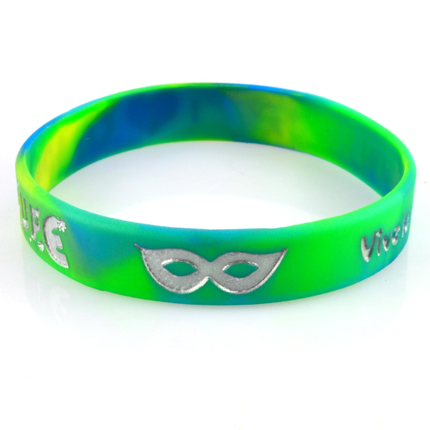 Customized Logo Silicone Bracelets Rubber Blister Mix Color