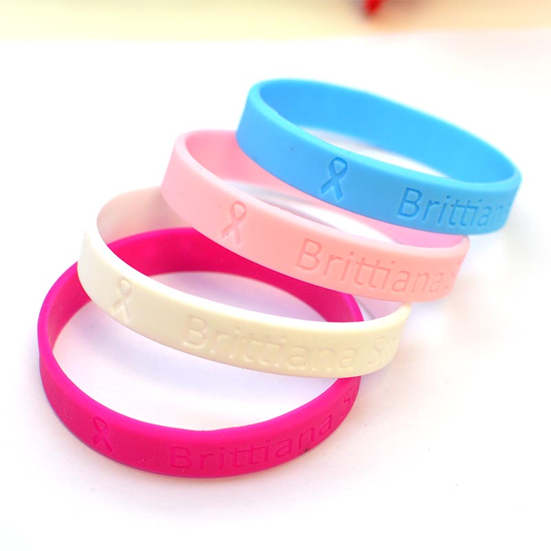 Factory Custom With Company Logo Rubber Wristband Soft Text Silicone Bracelet