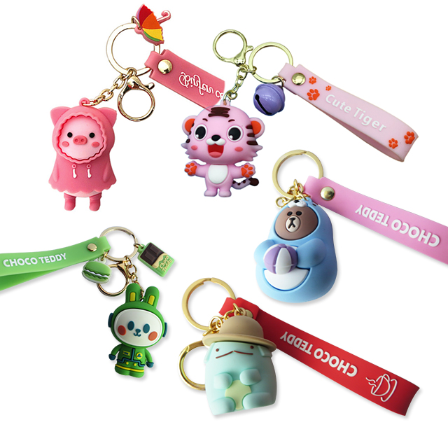 Custom Logo Embossed Rubber Soft PVC 3D 2D Print Key Chains Personalized  Key Chain Silicon Charms Keychains