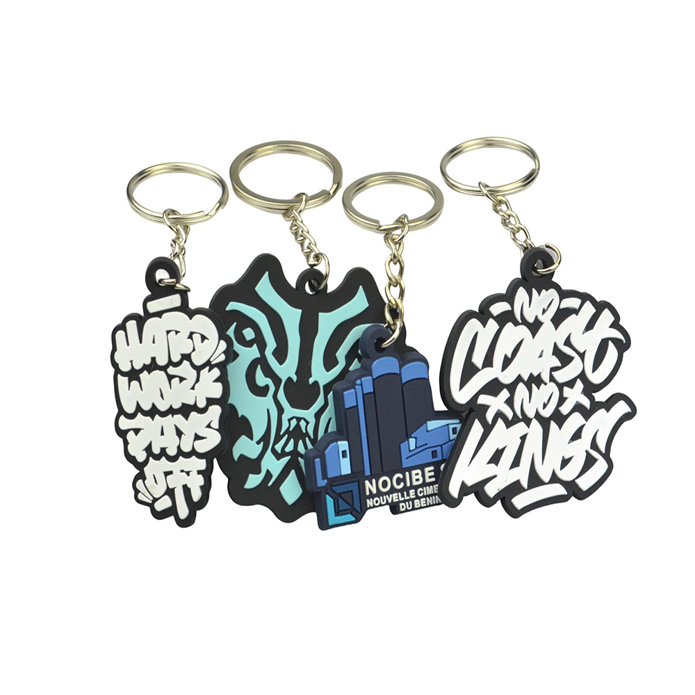 Wholesale Keychains Holder PVC Custom Logo Design Souvenir Gifts 2D 3D Key Ring