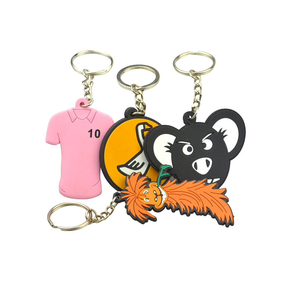 Wholesale Keychains Holder PVC Custom Logo Design Souvenir Gifts 2D 3D Key Ring