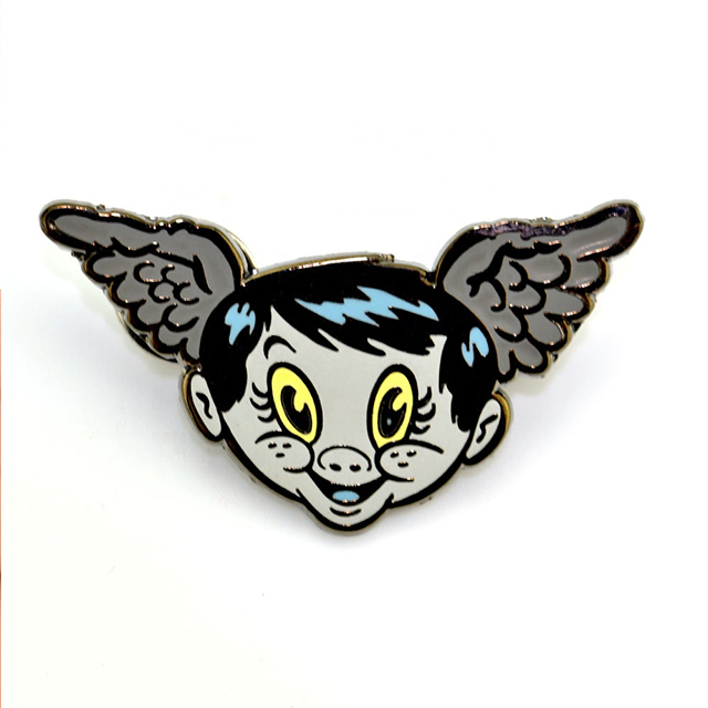 Factory Custom Logo Printed School Safety Pins Badge Free Sample Cartoon Animal Pins