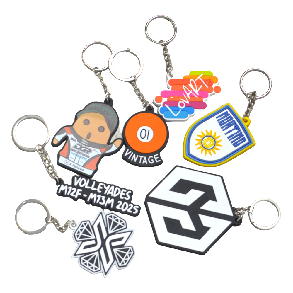 Manufacturer Custom 2D 3D PVC Silicone Keychains Soft Promotional Carabiners with Your Logo