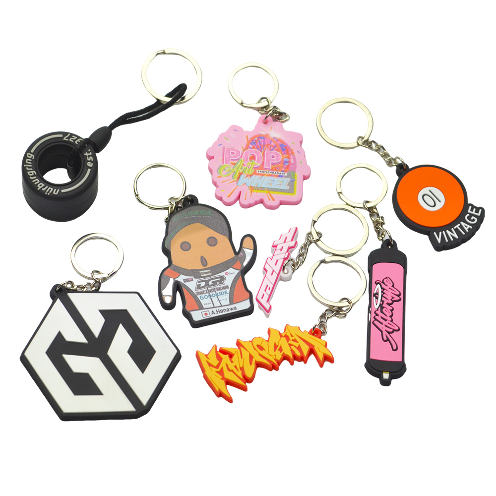 Wholesale Custom 2D Rubber Keychain From Supplier PVC and Metal Type Available