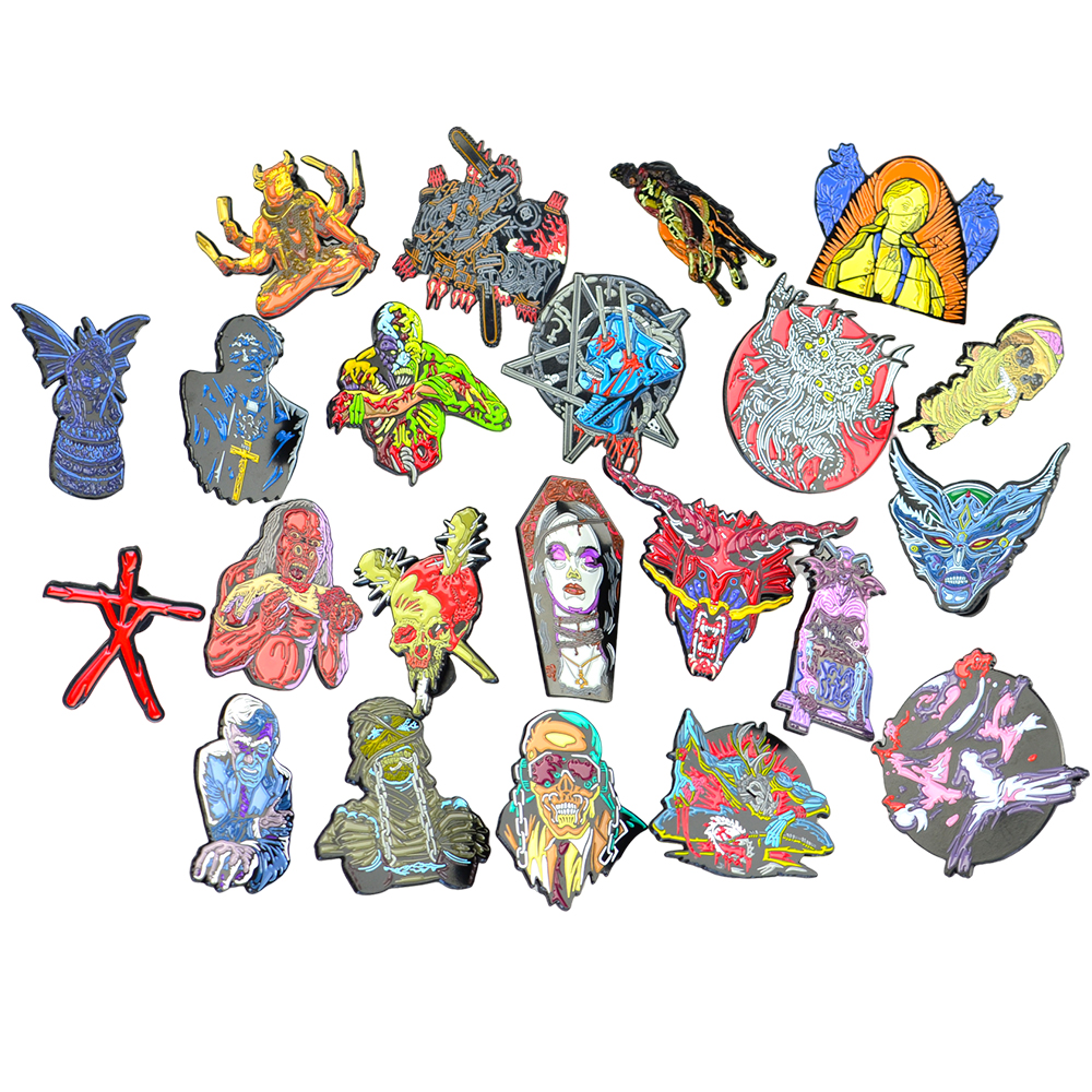 Wholesale Custom Logo Fashion Horror Badges Metal Lapel Pin Hard Enamel Sports Anime Pins