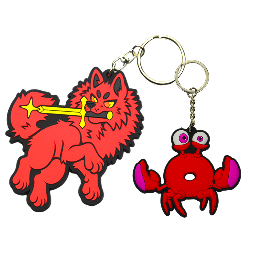 Factory Custom Silicone Key Chains Soft PVC Keyring Cartoon Design Promotional Keychain Souvenirs for Backpacks
