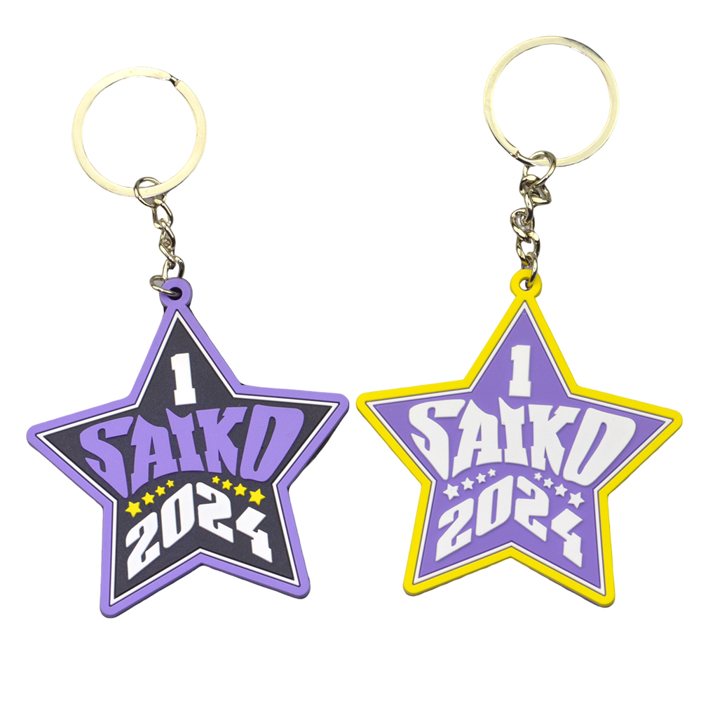 Wholesale Custom Logo Keychain Star Shape Cartoon Silicone and Soft PVC for Business Gifts