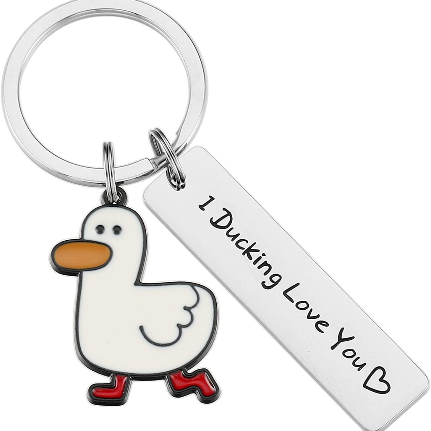 Wholesale Cute Pet Duck Stainless Steel Keychain Creative Little Duck Key Chain Student Backpack Pendant