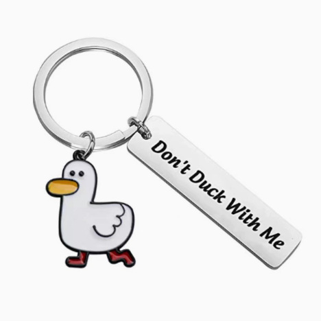 Wholesale Cute Pet Duck Stainless Steel Keychain Creative Little Duck Key Chain Student Backpack Pendant