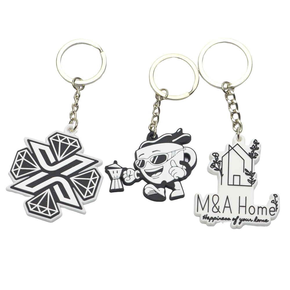 Manufacturer 2D Soft Silicone Keychains Customized 3D PVC Key Chain Rubber Keyrings Promotional Carabiners Free Sample