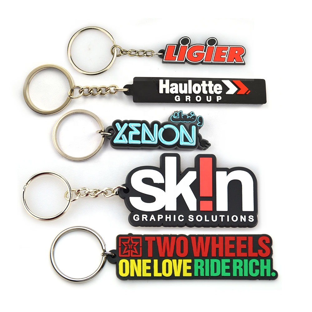 High Quality Custom Logo Free Designed PVC Colorful KeyChain Silicone Key Chain Rubber Keychains