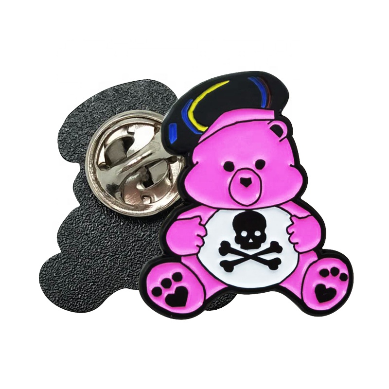 Free Sample Customized Cute Animal Mascot Metal Badge UV Printed Glitter Enamel Pins Christmas Birthday Parties Valentine's Day